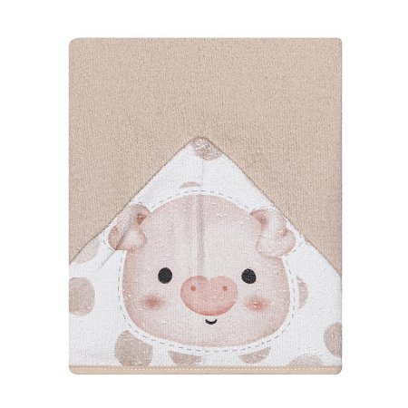 Toalha De Banho Felpuda Amiguinhos Porquinho - Papi Mami