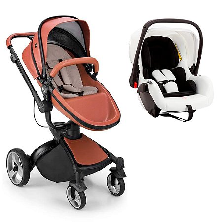 Carrinho Passeio Moisés Candy Caramelo e Bebê Conforto Litet