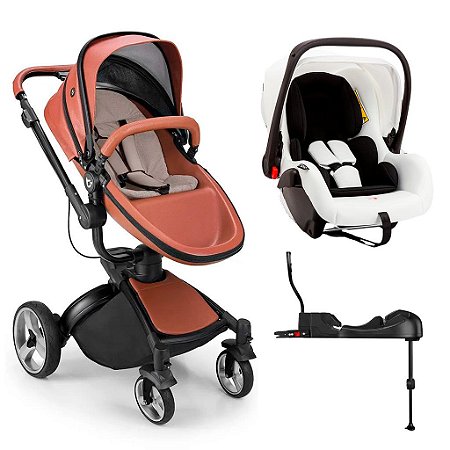 Carrinho Passeio Moisés Candy Bebê Conforto e Base Isofix