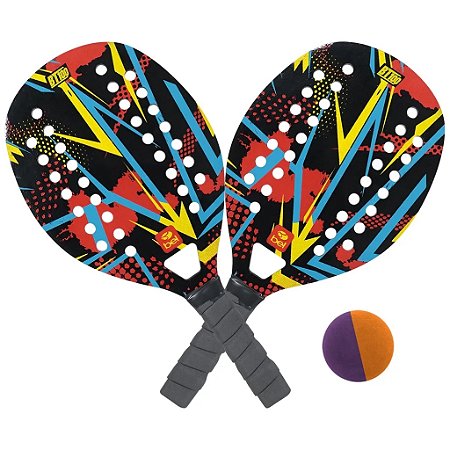 Kit Raquete e Bolinha Beach Tennis BT100 Vermelho - Bel Fix