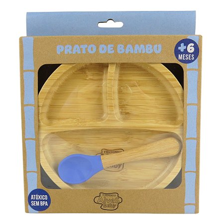 Prato Infantil de Bambu com Ventosa - Turminha Alves Baby