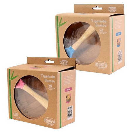 Kit Tigela de Bambu com Ventosa Rosa e Azul - Turminha Guará