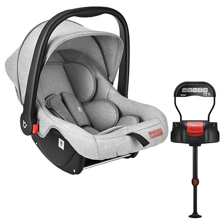 Bebê Conforto Cinza Mesclado Claro e Base Isofix  - Litet