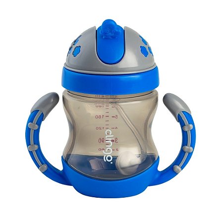 Copo Easy com Alça Válvula Canudo Azul - Clingo