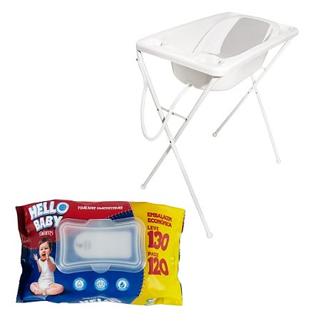 Kit Conjunto Acqua Trio Branca com Lenços Umedecidos 130 un.