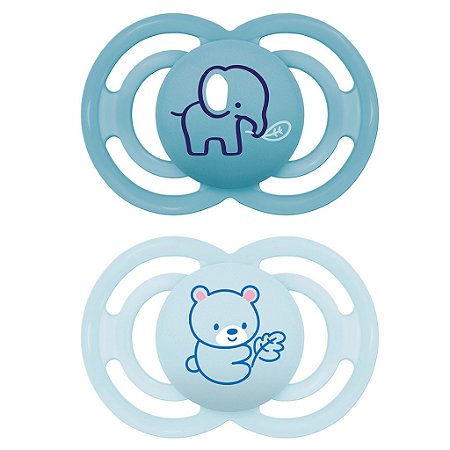 Chupeta Perfect Dupla Elefante e Urso Azul (+16M) - Mam