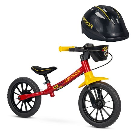 Bicicleta Balance Bike Infantil Fast Mod 3 Aro 12 e Capacete