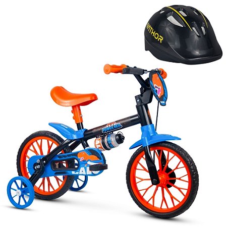 Bicicleta Infantil Aro 12 Com Rodinhas Power Rex E Capacete