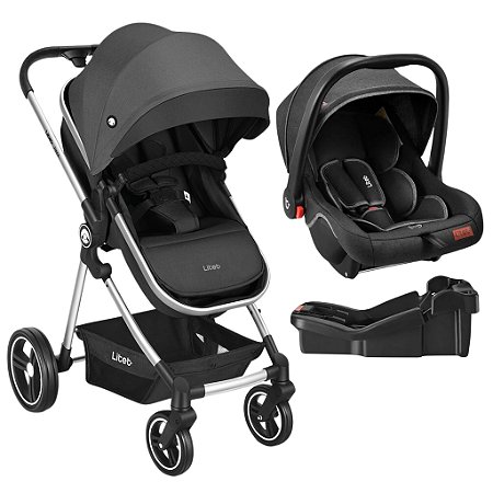 Carrinho de Bebê Moisés Jazz c/ Bebê Conforto e Base - Litet