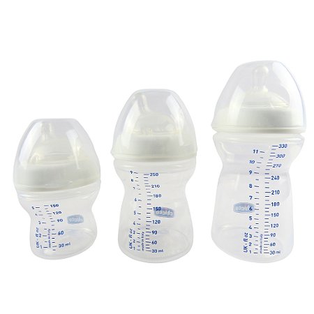 Kit 3 Mamadeiras Chicco Step Up Neutro 150+250+330ml Neutra