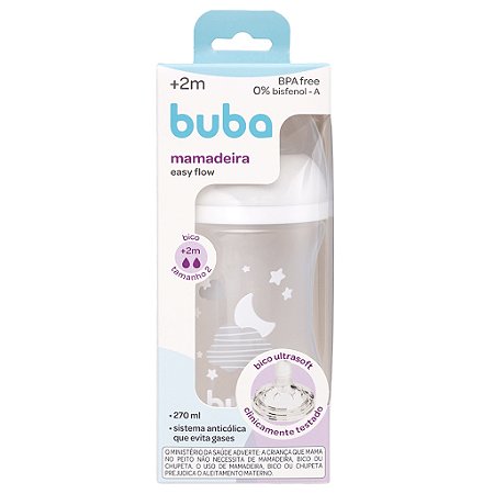 Mamadeira Easy Flow Buba Nuvem Branca 270ML +2M
