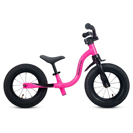 Bicicleta Balance Infantil Nathor Aro 12 Raiada 2 Rosa
