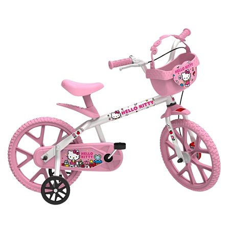 Bicicleta Infantil Bandeirante Aro 14 Hello Kitty Rosa