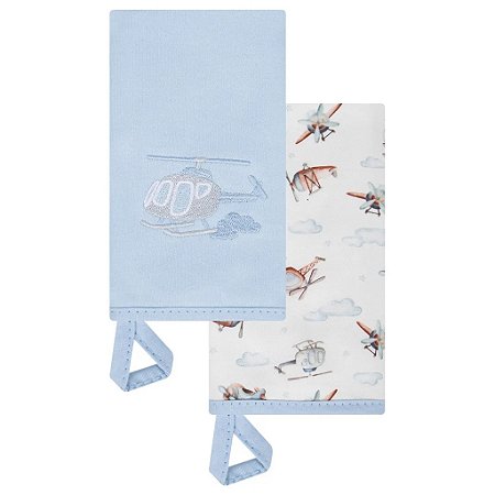 Kit Com 2 Babinhas Hug Aviões Azul