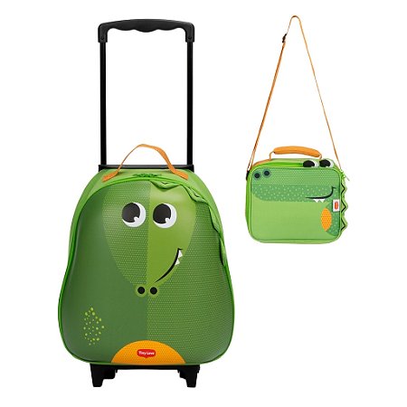 Kit Mochila de Rodinha com Lancheira Tiny Love Safari Croco