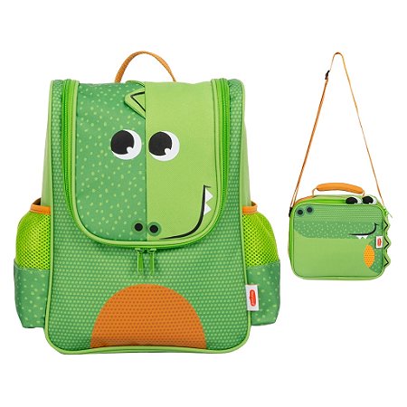 Kit Mochila com Lancheira Tiny Love Infantil Safari Croco