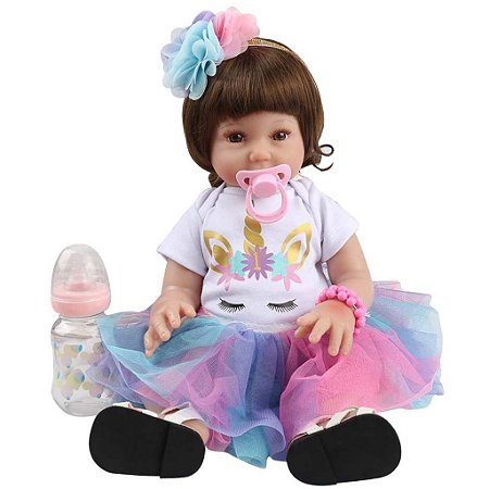 Boneca Bebê Reborn Shiny Toys Laura Baby Christy