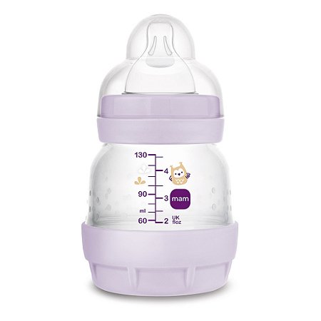 Mamadeira Easy Start MAM 130ml Lilás Corujinha (0M)