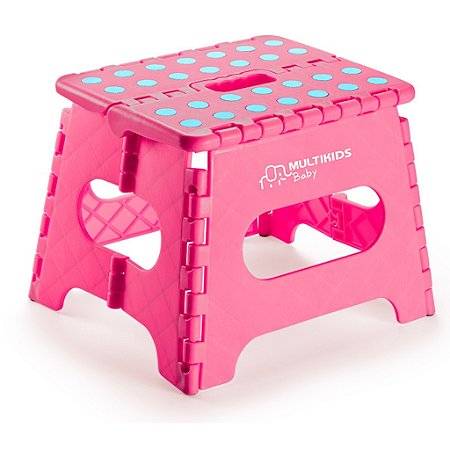 Banquinho Multiuso Multikids Baby Dobrável Flop Rosa