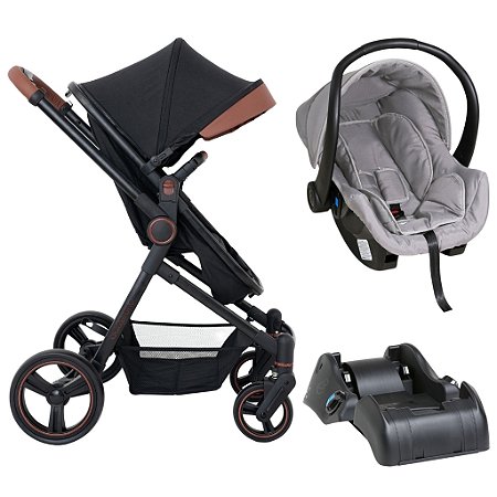 Carrinho De Bebê Galzerano Ivy Preto Bebê Conforto E Base
