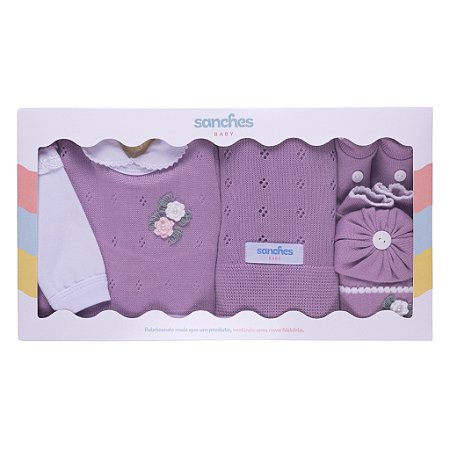 Saída de Maternidade Sanches Baby Feminino Floral c/ Branco