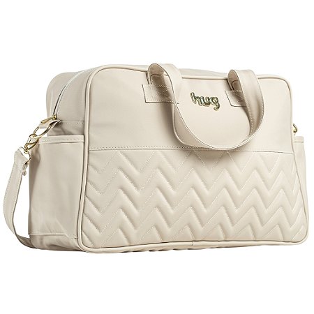 Bolsa Maternidade Hug Zig Zag Grande Bege