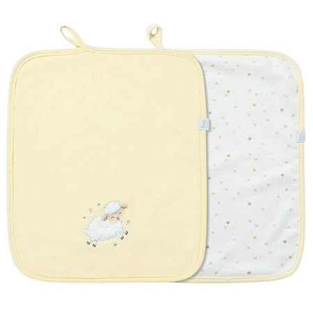 Kit Com 2 Babinhas Hug Little Baby Ovelha Amarelo