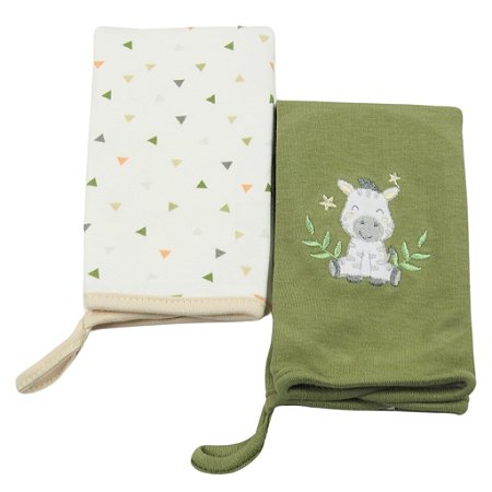 Kit Com 2 Babinhas Hug Zebra Big Friends Bege e Verde