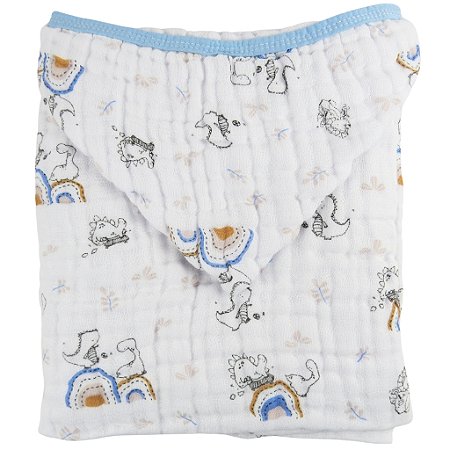 Toalhão de Banho Papi Mami Soft Premium c/ Capuz Dino