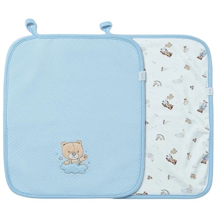Kit Com 2 Babinhas Hug Urso Sweet Dreams Azul