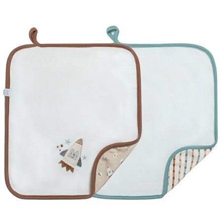 Kit Com 2 Babinhas Hug Foguete Marrom E Verde