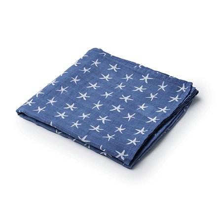 Manta Fresquinha Infantil Loani Estrelas-Do-Mar Azul