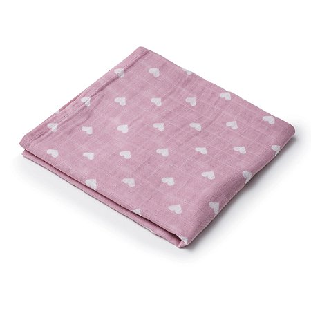 Manta Fresquinha Infantil Loani Corações Rosa