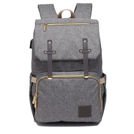 Mochila Maternidade Laço Bebê LB Ayane Cinza