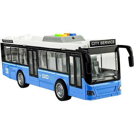 Ônibus De Brinquedo Com Fricção Shiny Toys Azul 1:16