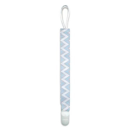 Prendedor de Chupeta Papi Mami Estampado Chevron Azul