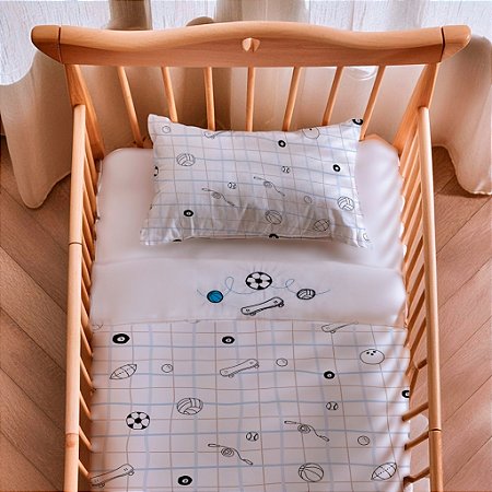 Jogo de Berço Papi Mami Tamanho Americano Esporte Xadrez 3 Peças