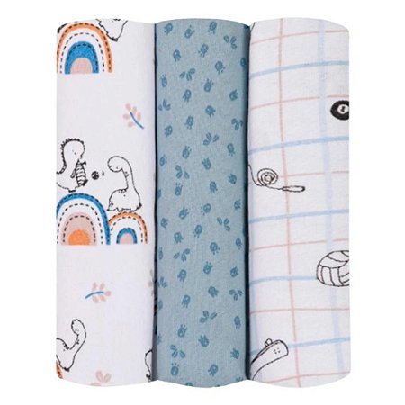 Cueiro Flanelado Papi Mami Estampado Dino Esporte 80 x 80cm