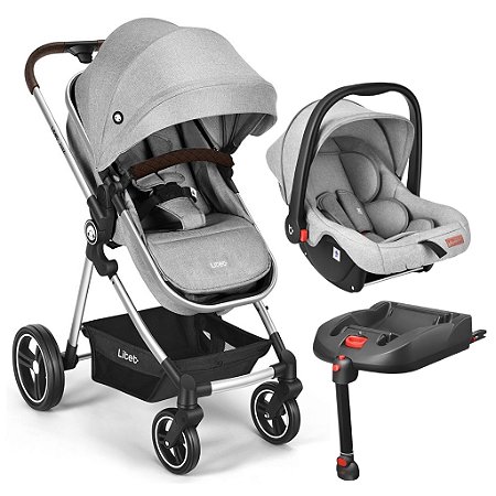 Kit Carrinho de Passeio Jazz Litet com Bebê Conforto e Base Isofix