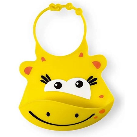 Babador de Silicone Multikids Baby Silybib Girafa Amarelo +6m