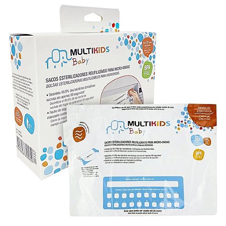 Sacos Esterilizadores Multikids Baby Reutilizáveis Para Micro-ondas
