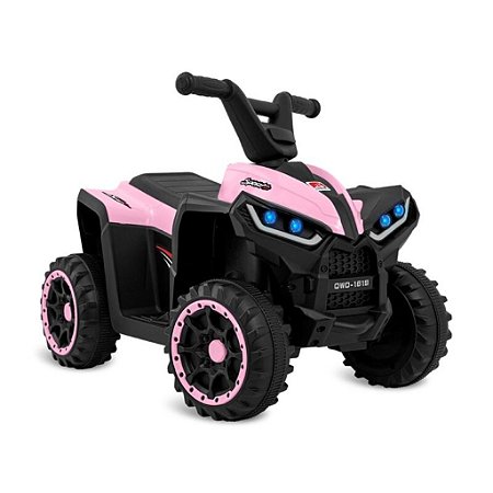 Quadriciclo Elétrico Infantil Bandeirante 6V Preto e Rosa +3 Anos