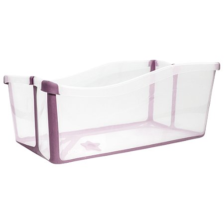 Banheira Infantil Clingo Portátil Dobrável Transparente Rosa