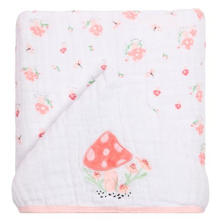 Toalhão de Banho Infantil Soft Papi Mami c Capuz Encantado Cogumelo