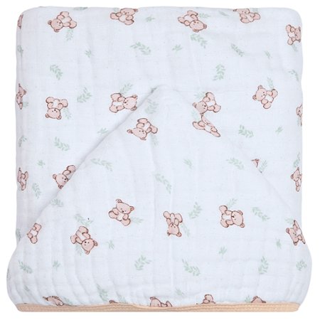 Toalhão de Banho Infantil Soft Papi Mami com Capuz Ursinho