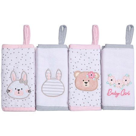Pano de Boca Soft Papi Mami Friends Prendedor Chupeta Coelha Ursa
