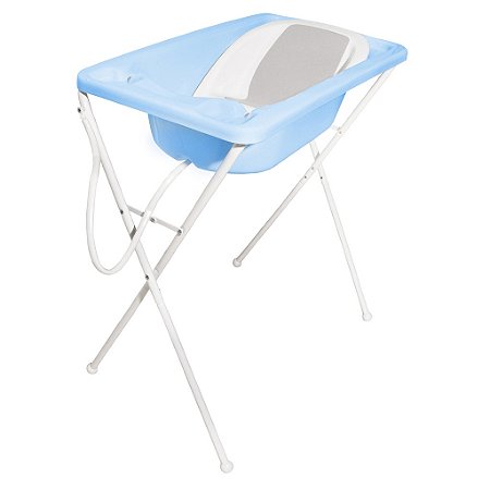 Conjunto de Banheira Trio com Assento e Suporte (até 20 kg) - Azul - Galzerano