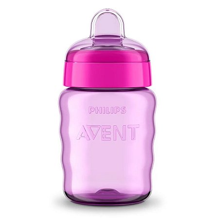 Copo Easy Sip com Bico de Silicone 260ml (+6M) - Rosa - Philips Avent