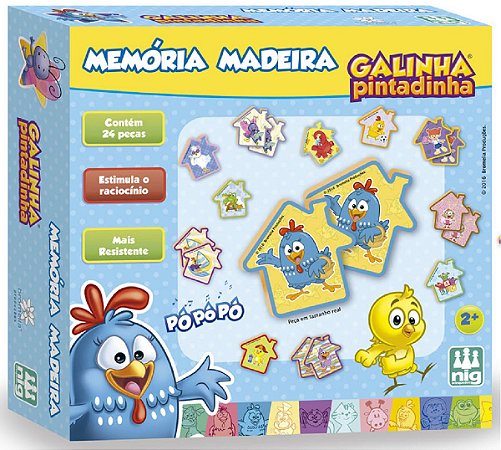 Jogo da Memória Infantil com 12 Pares (+3 anos) - Galinha Pintadinha - NIG Brinquedos