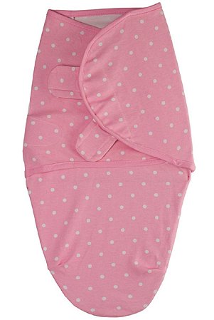 Cueiro Swaddle Ajustável (+0M) - Rosa Poá - Comtac Kids